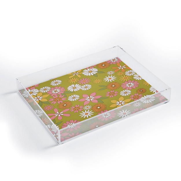 Emanuela Carratoni Vintage Floral World Small Acrylic Tray Deny Designs