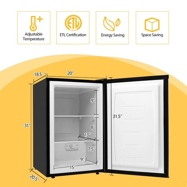 3 cu.ft. Compact Upright Freezer with Stainless Steel Door - 20.5