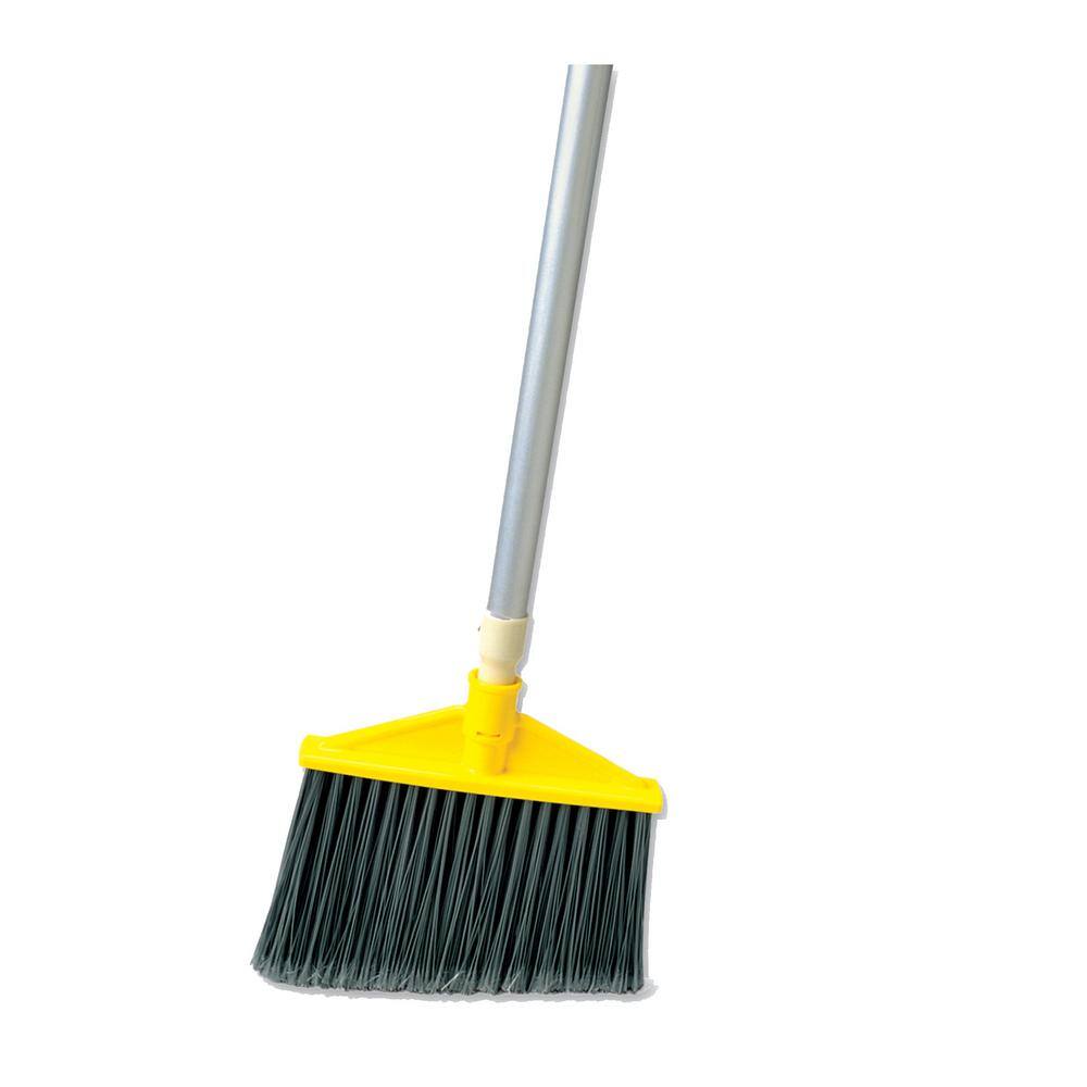 Rubbermaid Commercial Products Angle Large Broom Poly Bristles 48-78 in. Aluminum Handle SilverGray RCP6385GRA