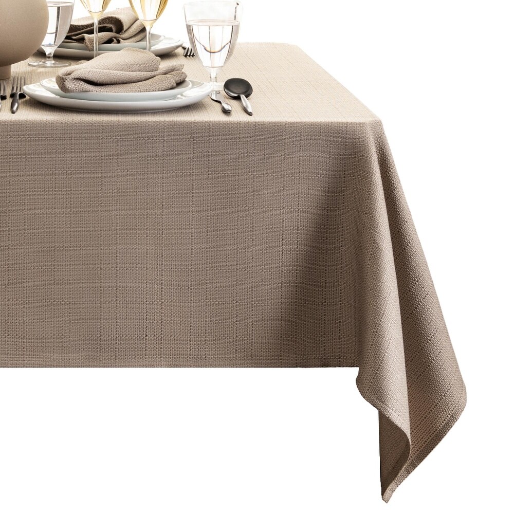 Laurel Solid Texture Water and Stain Resistant Tablecloth