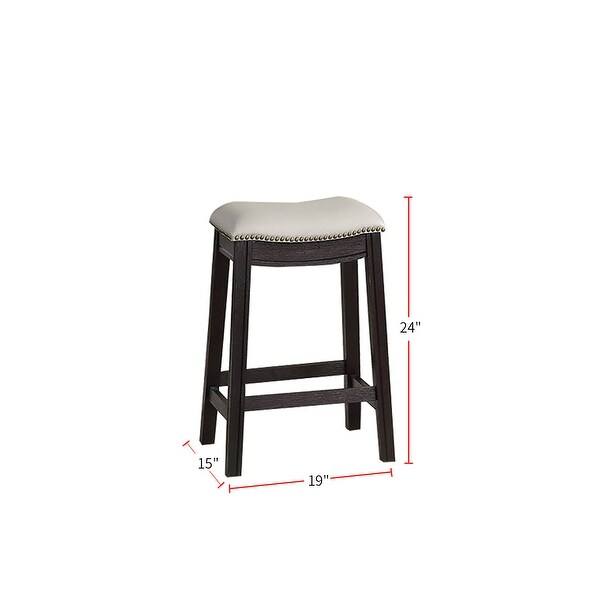 Grey PU Upholstery Bar Stool， Set of 2