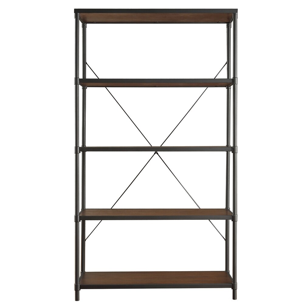 Harrison Industrial Rustic Pipe Frame Shelf Media Tower by iNSPIRE Q Classic