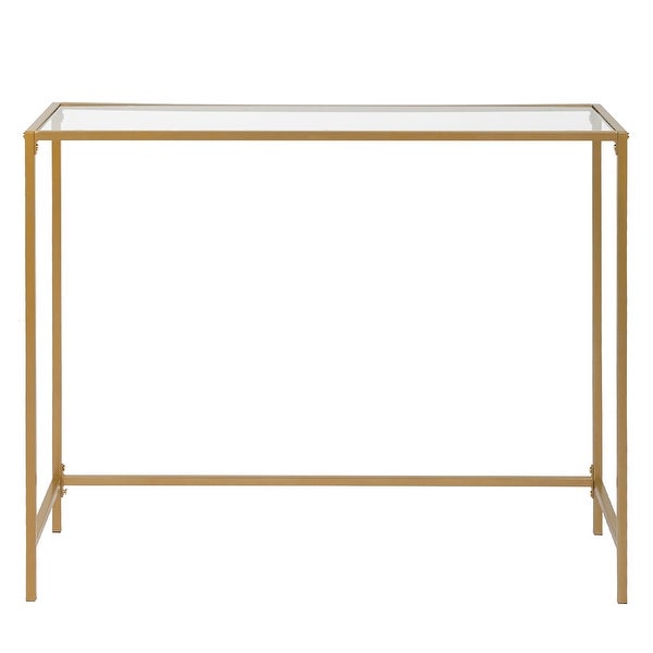 Modern Console Sofa Table， Tempered Glass Entryway Table for Hallway