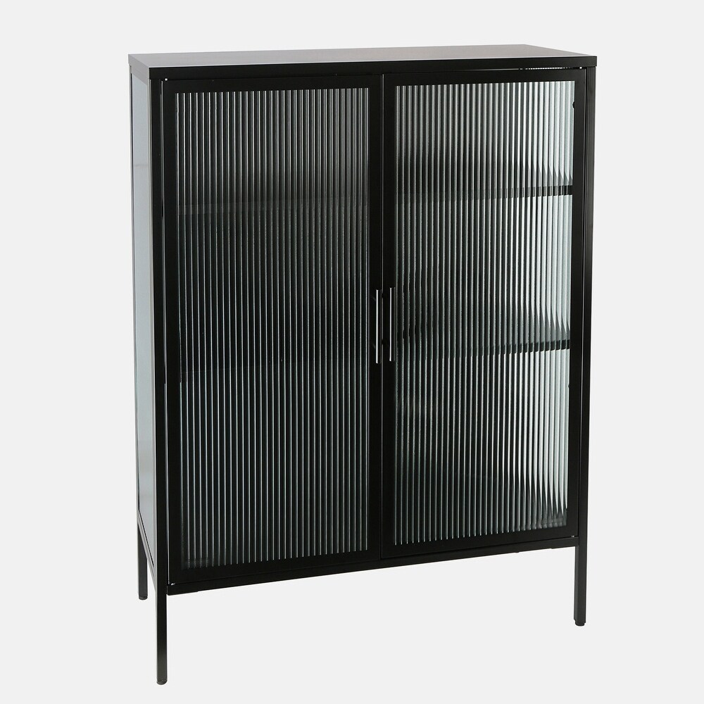 48 Inch Double Glass Door Storage Cabinet