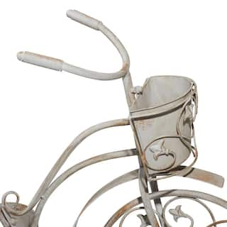 Litton Lane Silver Iron 5-Planter Bicycle Stand 68767