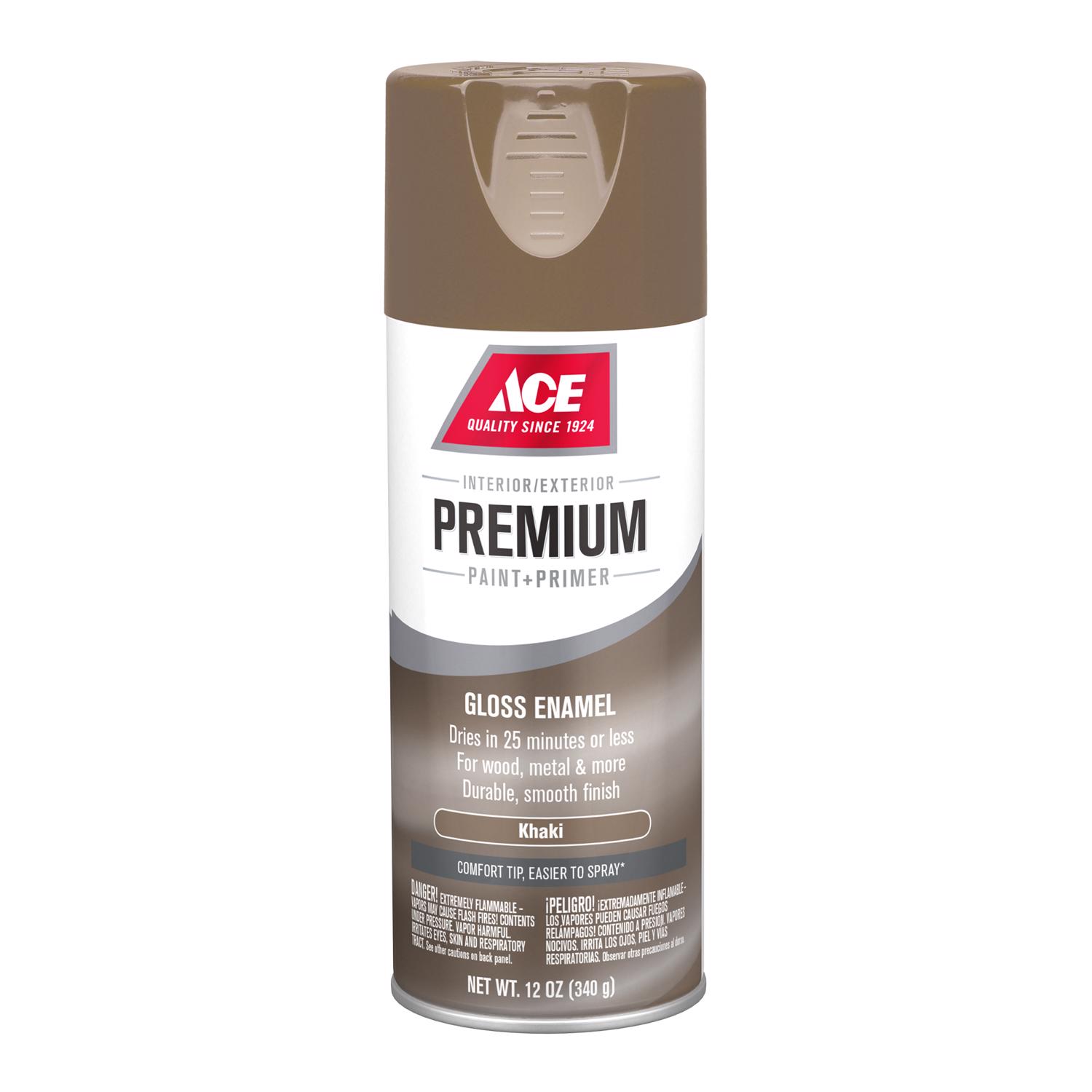 Ace Premium Gloss Khaki Paint + Primer Enamel Spray 12 oz