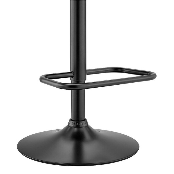 Metal and Faux Leather Adjustable Bar Stool