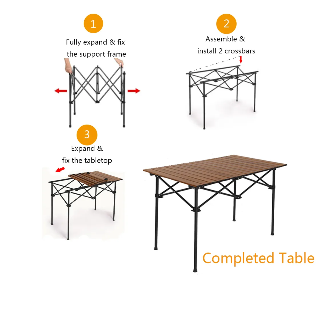 Hot Sale Camping Hiking Folding Table Light Weight Portable Aluminium Roll Top Outdoor Table for BBQs and Picnics