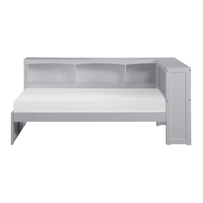 Lexicon Orion Transitional Engineered Wood Storage Bookcase Bed, Twin, Gray