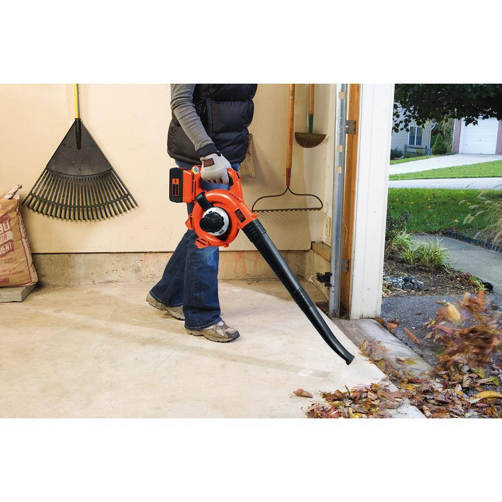 BLACK+DECKER 40V MAX 120 MPH 90 CFM Cordless Battery Powered Handheld Leaf Blower  Vacuum Kit with (1) 1.5Ah Battery  Charger LSWV36