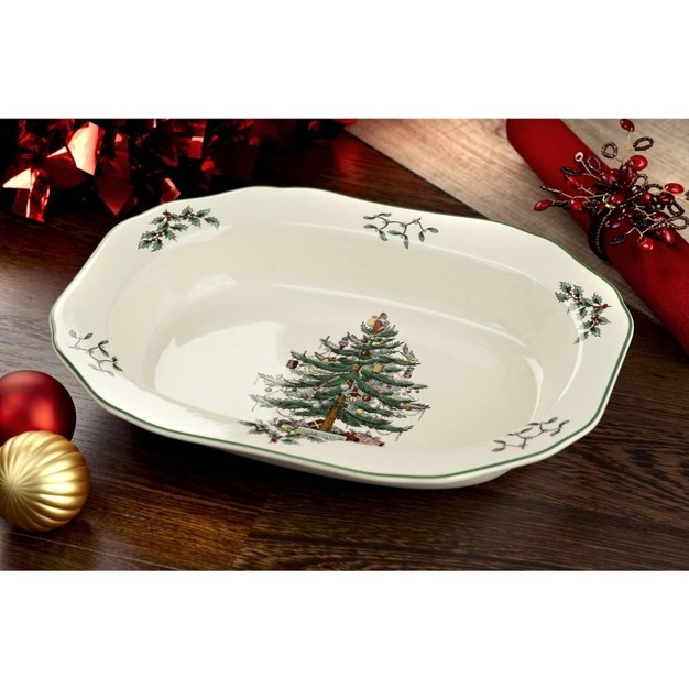 Spode Christmas Tree Sculpted Platter 19 Inch