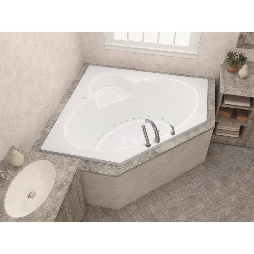 Universal Tubs Malachite 5 ft. Acrylic Corner Drop-in Air Bathtub in White HD6060SAR