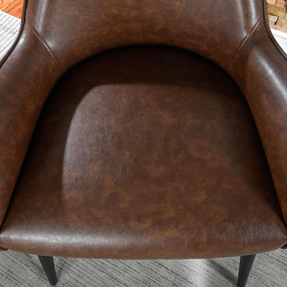 Leather Dining Chair with Arms