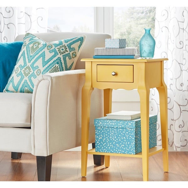 Daniella 1-Drawer Wood Storage Accent End Table by iNSPIRE Q Bold