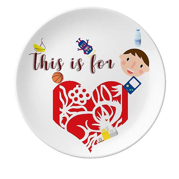 Paper-cut Rabbits Picture China Zodiac Decorative Porcelain 8 Inch Dinner Plate