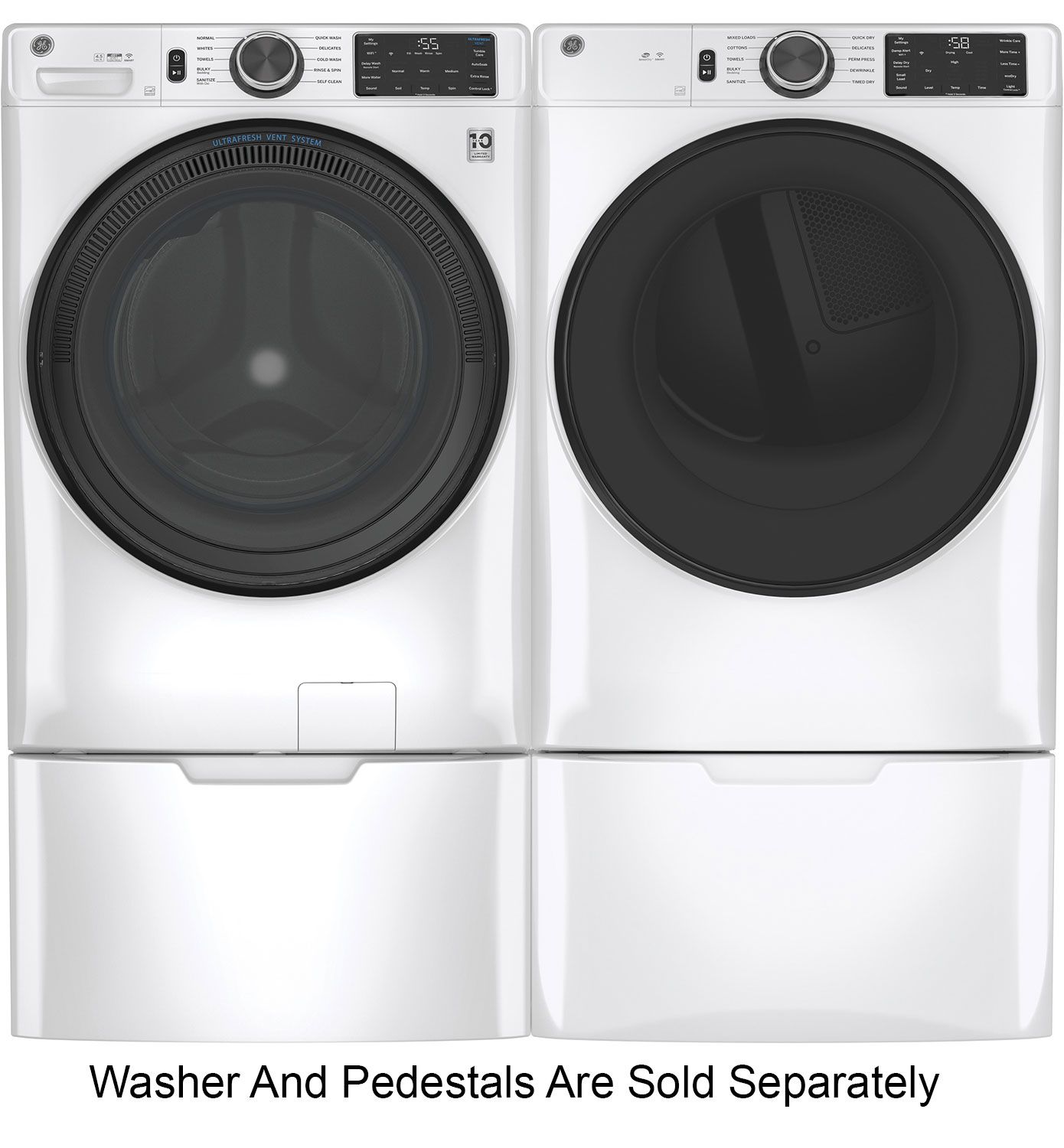 GE ADA 7.8 Cu. Ft. White Smart Front Load Gas Dryer With Sanitize Cycle