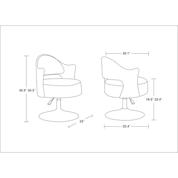 Bopper Adjustable Height Swivel Accent Chair in White and Polished Chrome