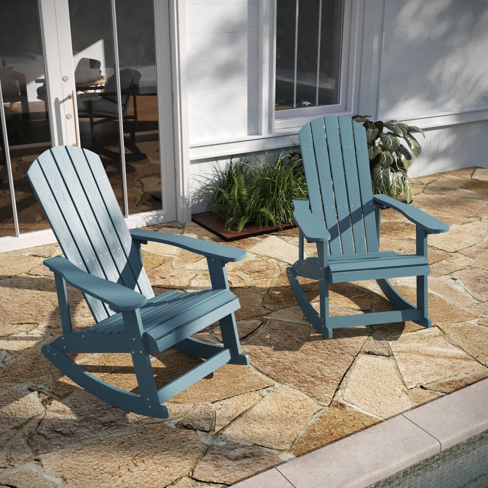 Adirondack Poly Resin Rocking Chairs for Indoor/Outdoor Use   2 Pack