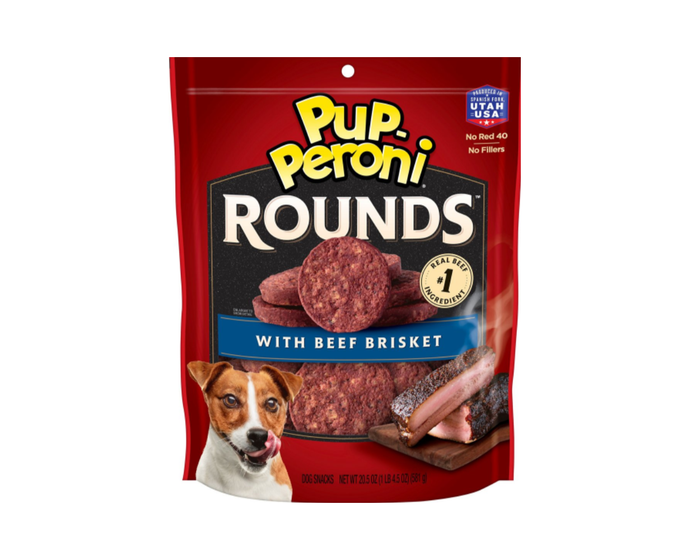 Pup-Peroni Rounds Dog Treats with Beef Brisket， 20.5 oz. Bag