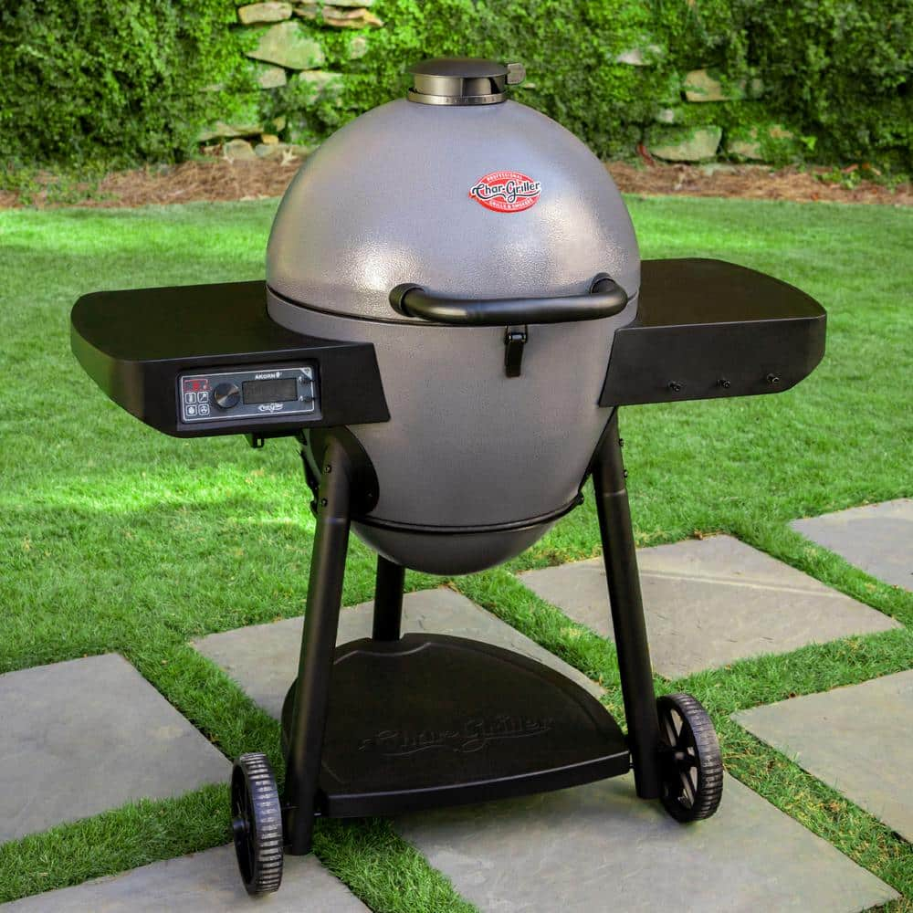 Char-Griller Akorn Auto-Kamado 20-inch Digital WiFi Charcoal Grill in Gray 6480