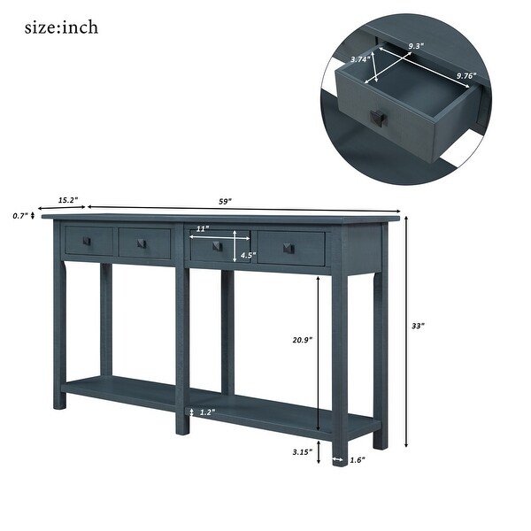 Entryway Table Console Table with Drawer and Bottom Shelf