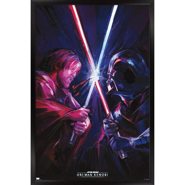 Trends International Star Wars Obi wan Kenobi Duel Framed Wall Poster Prints