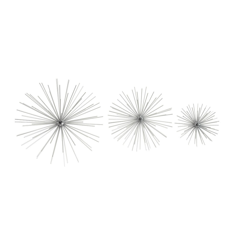 Contemporary Modern Starburst Metal Wall Sculptures Set of 3