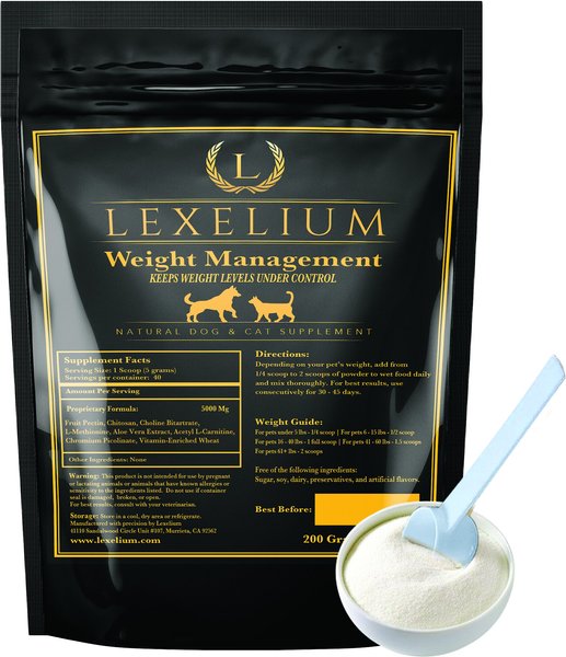 Lexelium Weight Management Dog and Cat Supplement， 7-oz bag