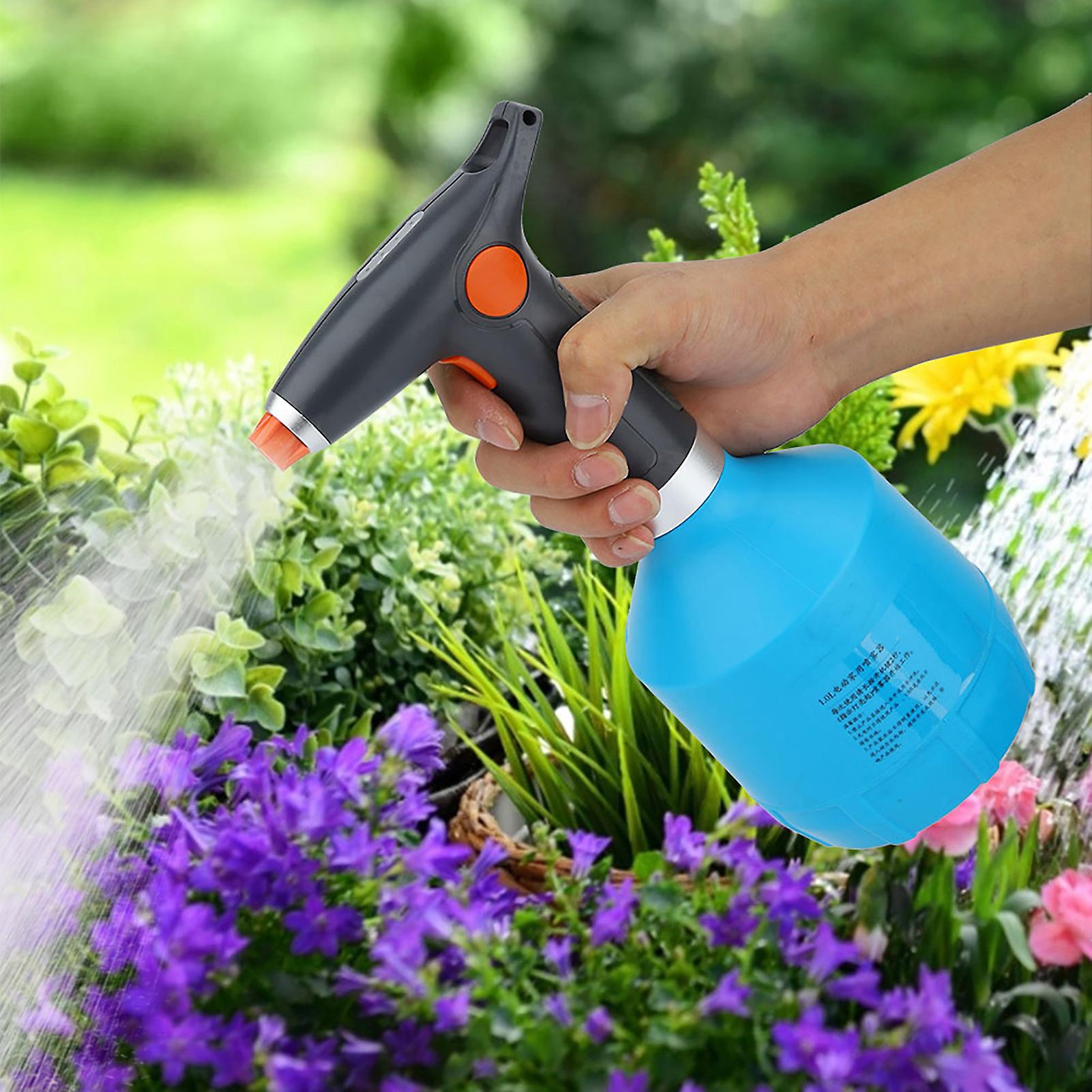 Usb Rechargeable Electric Spray Bottle Watering Tool For Flower Plant (light Blue)