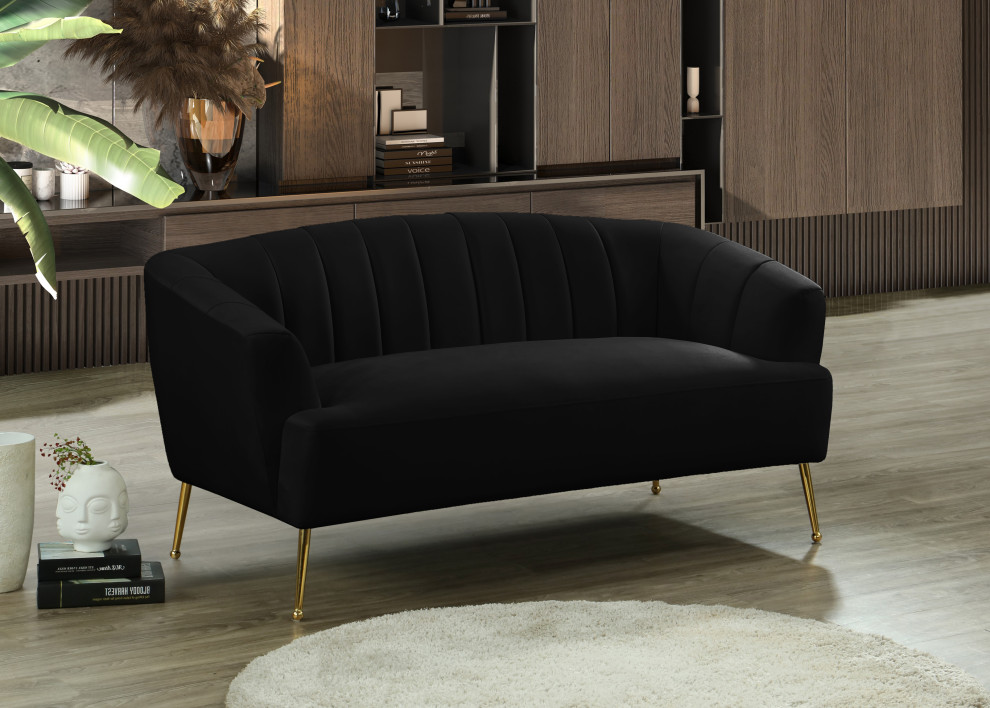 Tori Velvet Chair   Midcentury   Loveseats   by Meridian Furniture  Houzz