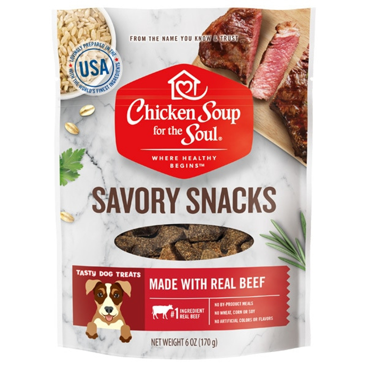 Chicken Soup for the Soul 6oz Savory Snacks Beef Treats Dog Treats