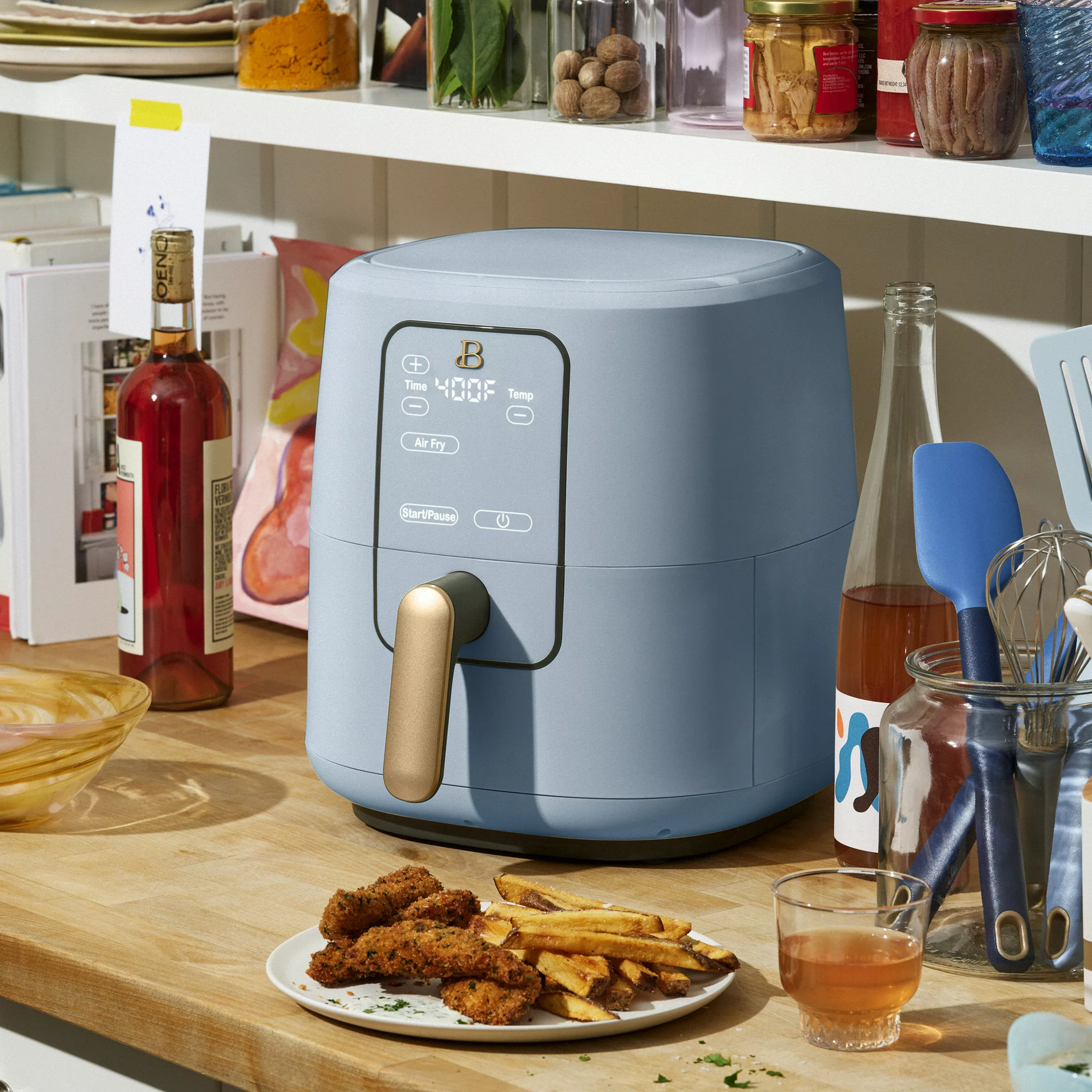 Beautiful 6QT Touchscreen Air Fryer， Cornflower Blue by Drew Barrymore