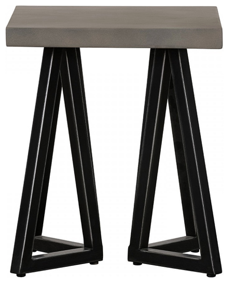 Mykolas Modern Concrete and Black Metal End Table   Modern   Side Tables And End Tables   by Virgil Stanis Design  Houzz