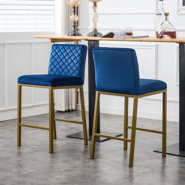 Modern Counter Height Velvet Bar Stools(set of 2)