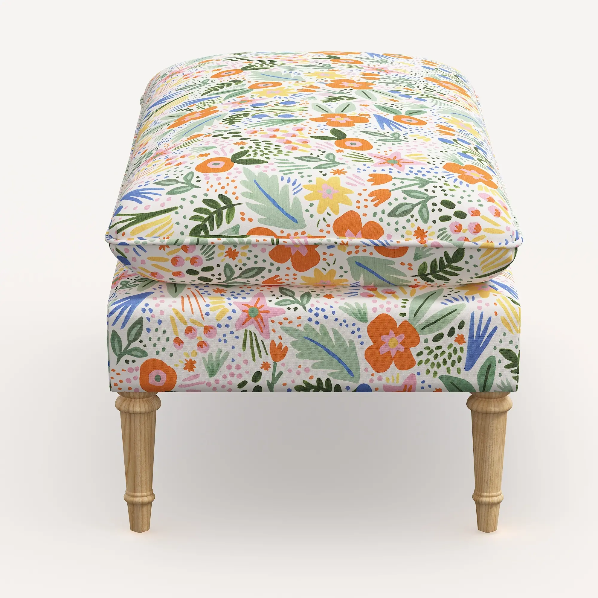 Rifle Paper Co. Flora Multi Color Floral Pillowtop Bench