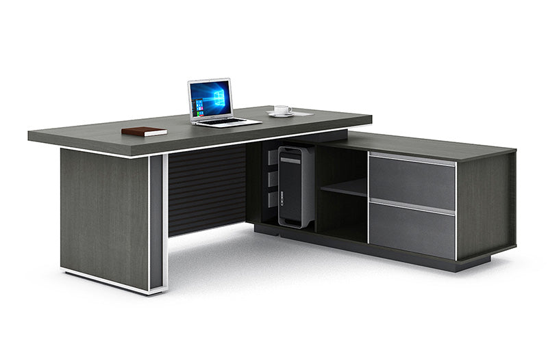 MATEES Executive Desk Reversible  2.0M - Grey/ Brown