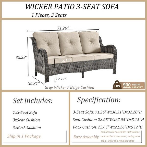 Wicker Patio Furniture Conversation Set with High Back Swivel Chairs and Storage Ottomans，Cushions Included🎃