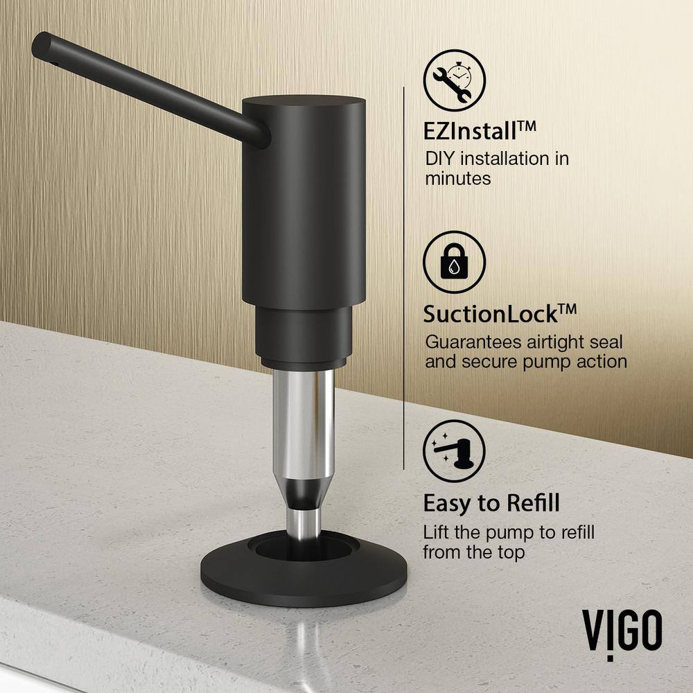 VIGO Edison Single Handle Pull-Down Sprayer Kitchen Faucet Set with Soap Dispenser in Matte Black VG02001MBK5