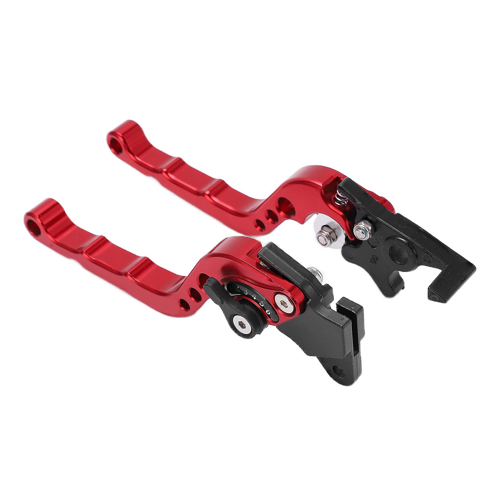 2pcs Motorcycle Brake Clutch Lever Handlebar Braking Device Adjustable Aluminium Alloyred