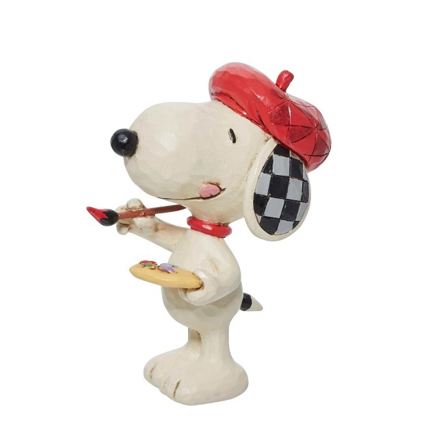 Jim Shore Snoopy Artist Mini One Figurine 3 5 Inches Peanuts 6011956 Polyresin Multicolored