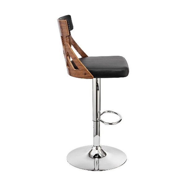 Swivel Barstool with Cut Out Back and Pedestal Base - 20 L X 19 W X 45 H Inches