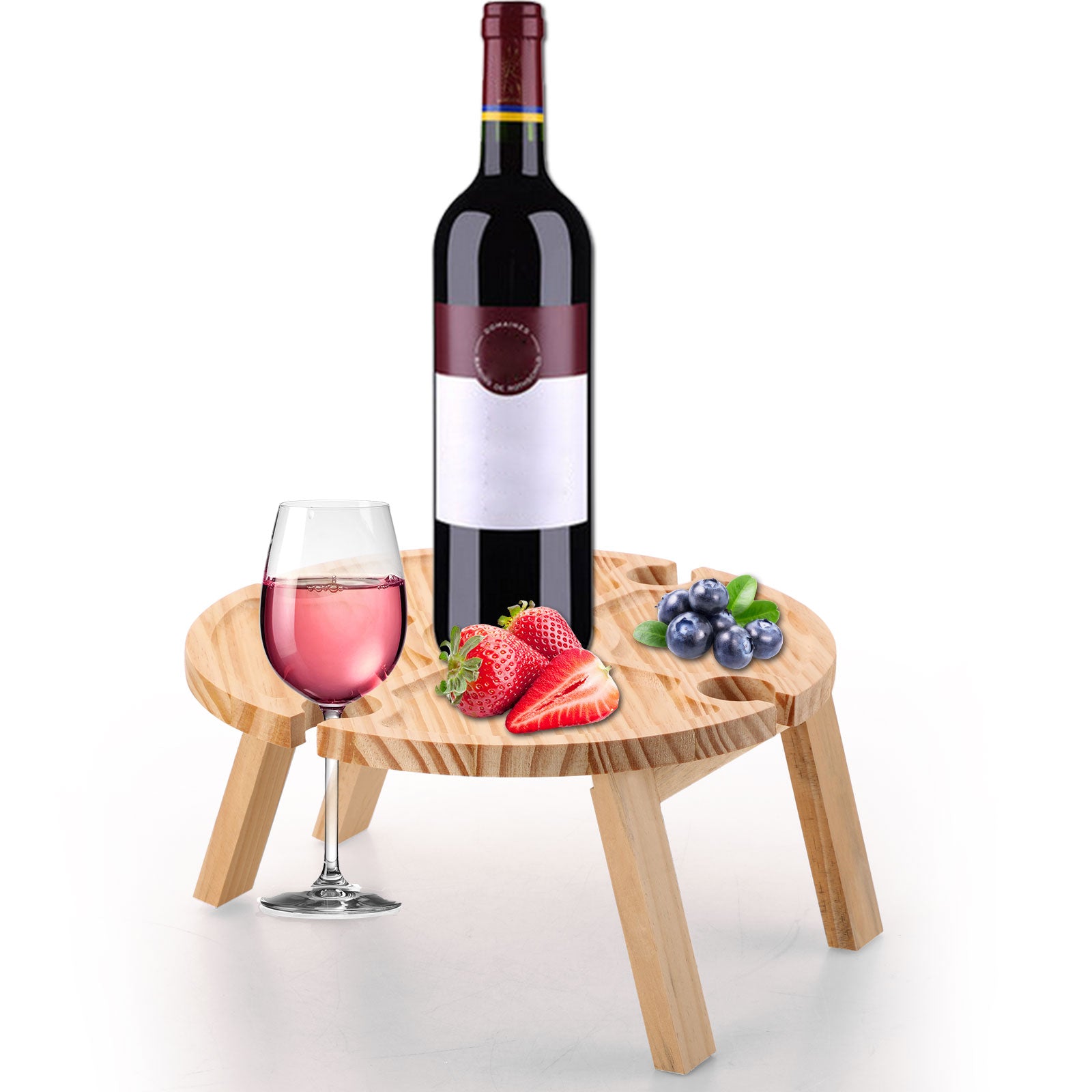 Firlar Wooden Picnic Table Picnic Wine Glass Holder