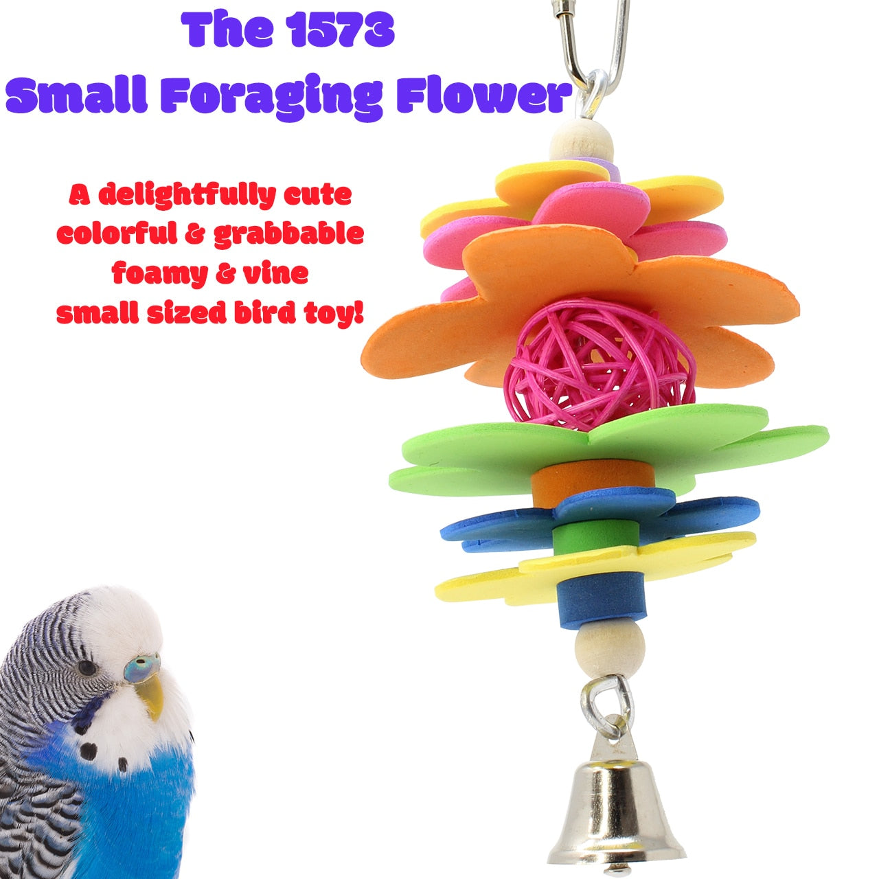 1573 Small Foraging Flower Bird Toy