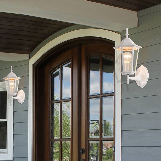 C Cattleya 1 light White Incandescent Outdoor Wall Sconce In Die cast Aluminum 2 pack