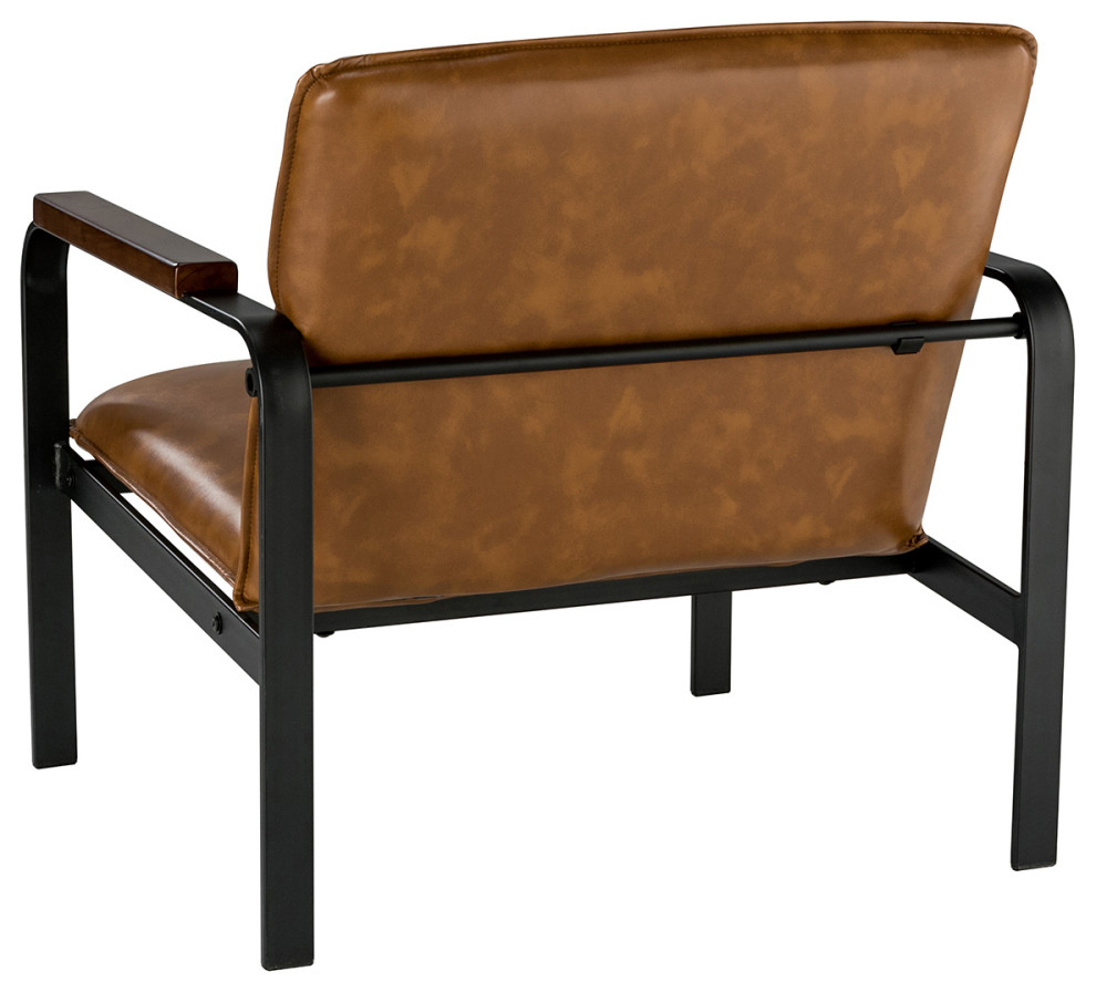 Antique Faux Leather Leisure Chair   Contemporary   Armchairs And Accent Chairs   by Karat Home  Houzz