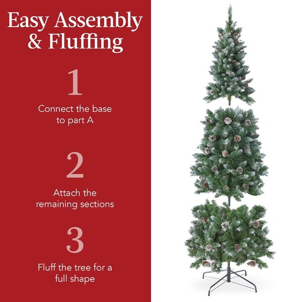 PreLit Partially Flocked Christmas Tree w/ 2in1 Multicolor Lights