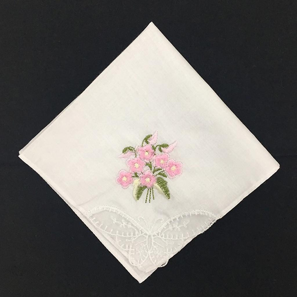 3x 12pieces Classic 100% Soft Cotton Embroidered Lace Handkerchiefs Women Washable