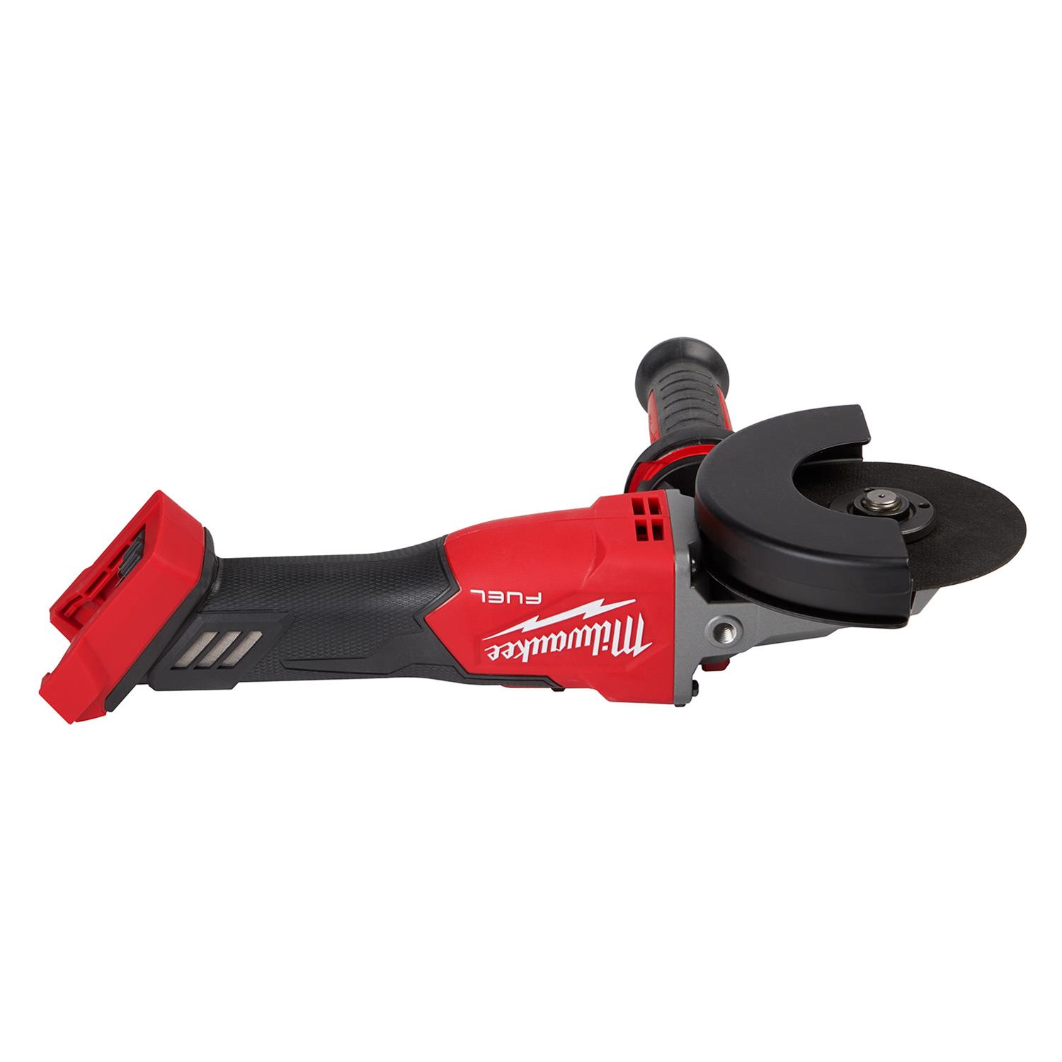 Milwaukee Tool 2887-20 Milwaukee M18 FUEL 5 in. Flathead Braking Angle Grinders with Slide Switch Lock-On