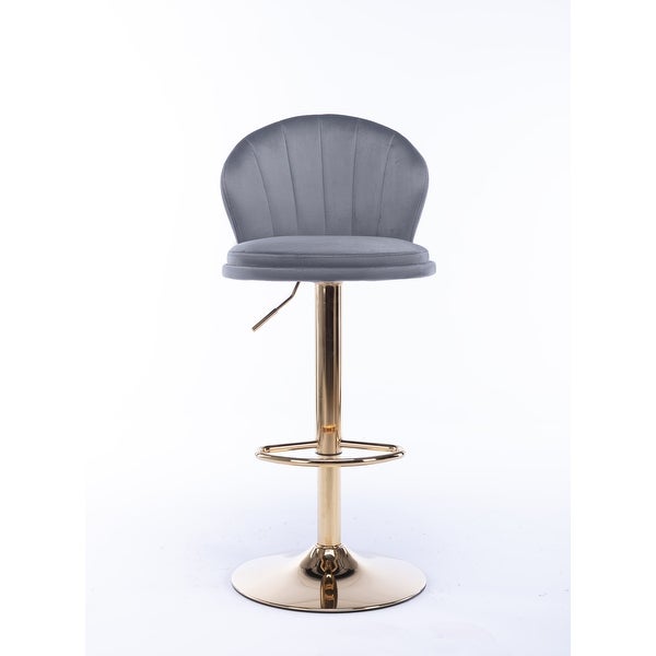 Modern Bar Stools，with Chrome Footrest and Base 2pcs