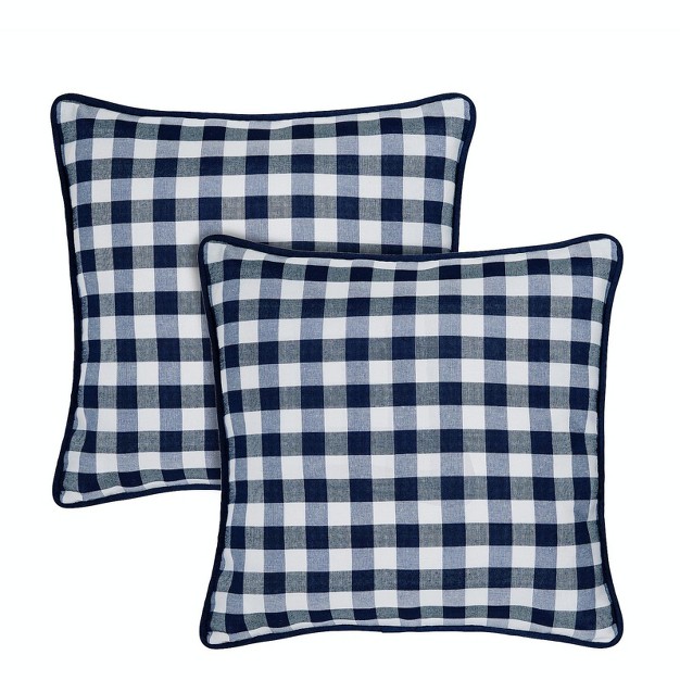 Kate Aurora 2 Pack Country Farmhouse Buffalo Plaid Zippered Pillow Covers